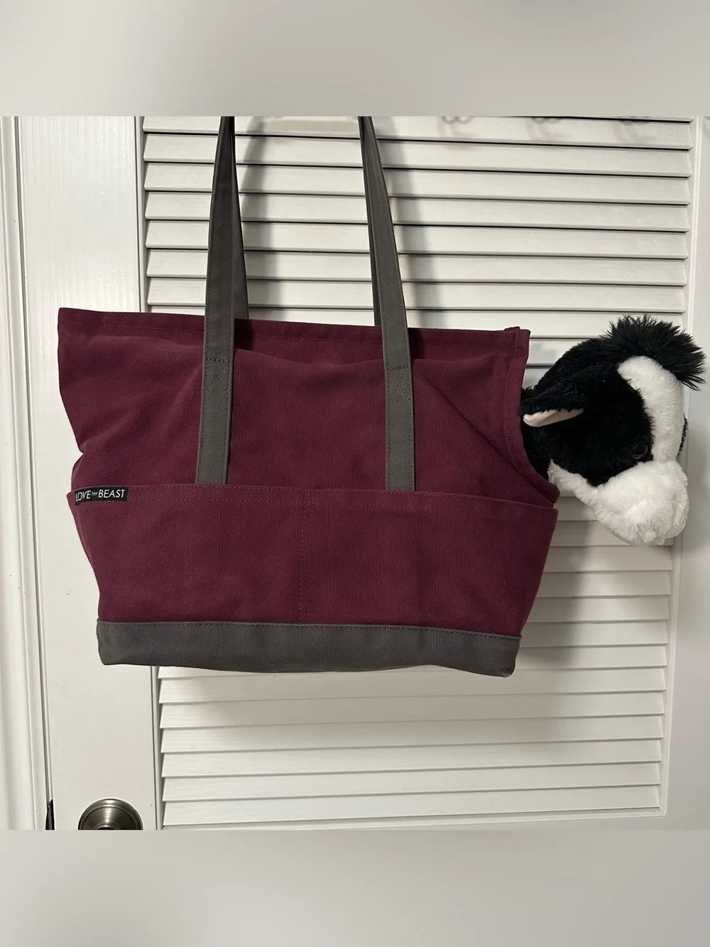 Love Thy Beast Canvas Dog Tote- Medium dog (15lbs)